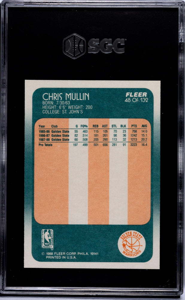 1988 Fleer Chris Mullin #48 SGC 8.5