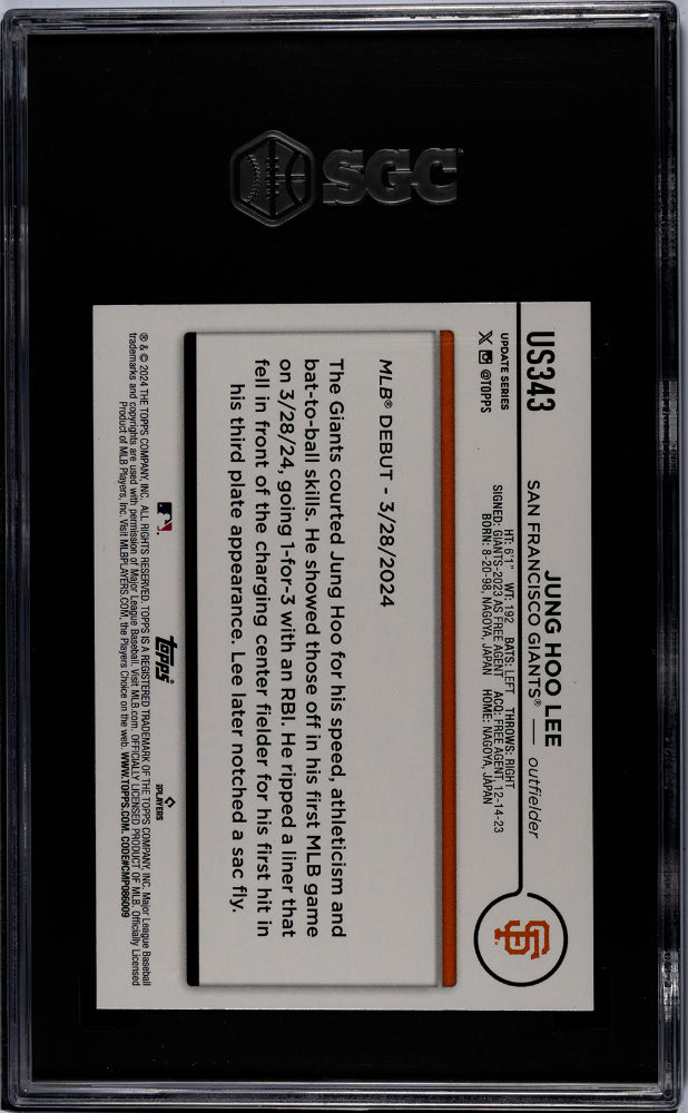2024 Topps Update Jung Hoo Lee #US343 Gold Foil SGC 9.5