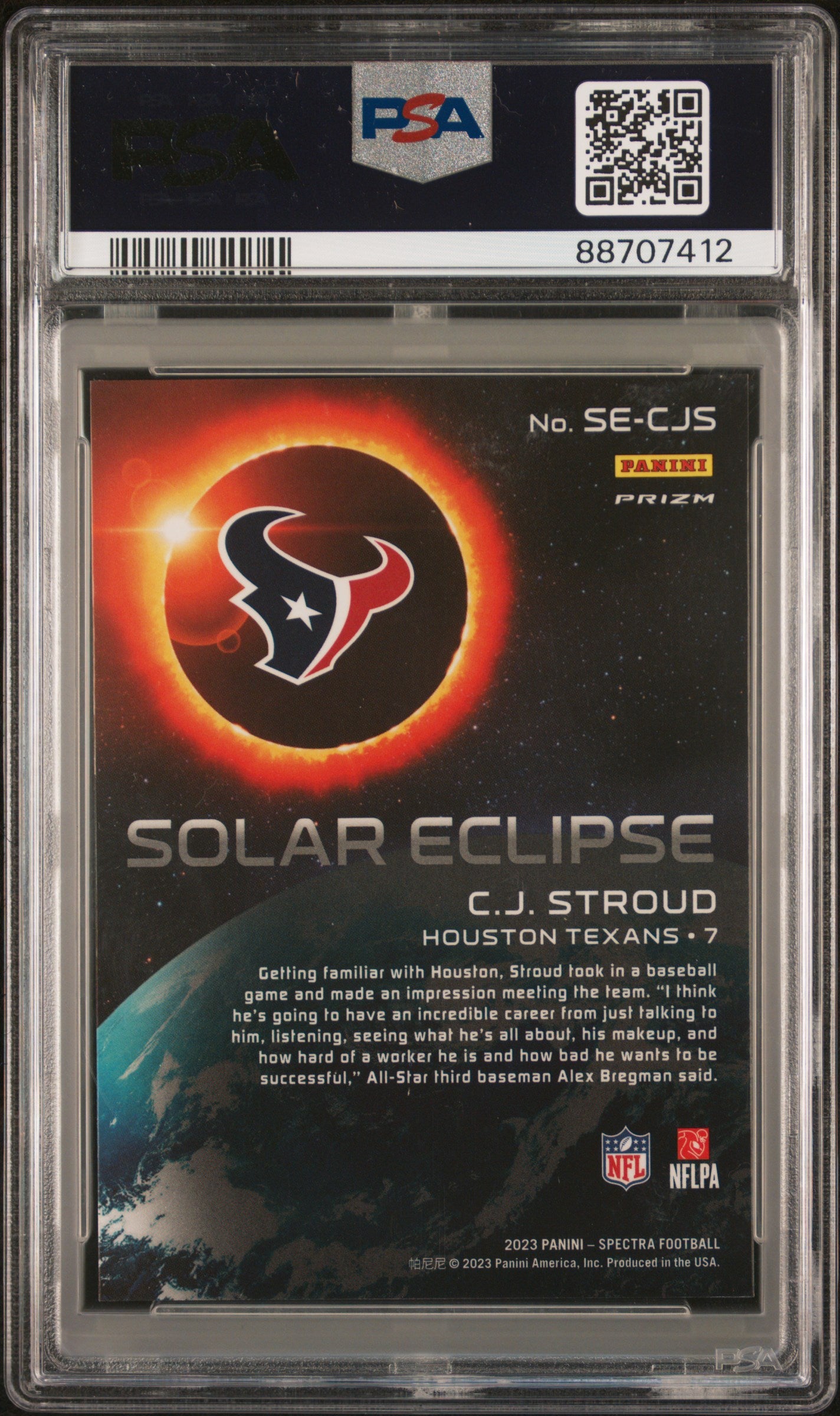 2023 Panini Spectra Solar Eclipse CJ Stroud #SECJS PSA 10