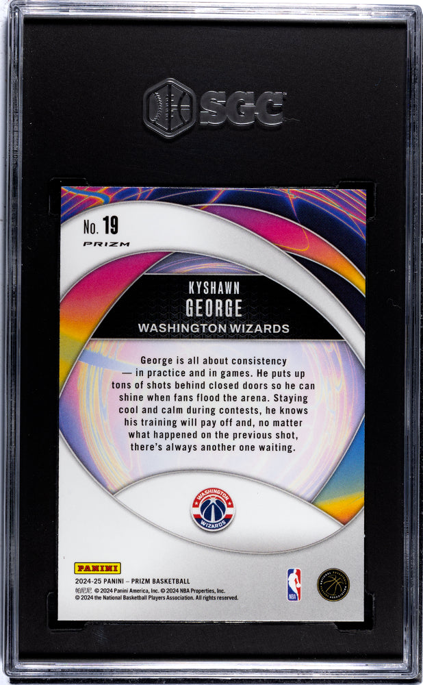 2024 Panini Prizm Kyshawn George #19 Instant Impact Green SGC 10