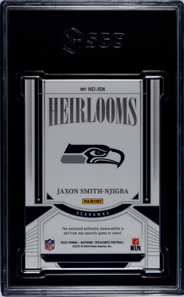 2023 National Treasures Jaxon Smith-Njigba Heirlooms Silver RC 13/25 SGC 8.5