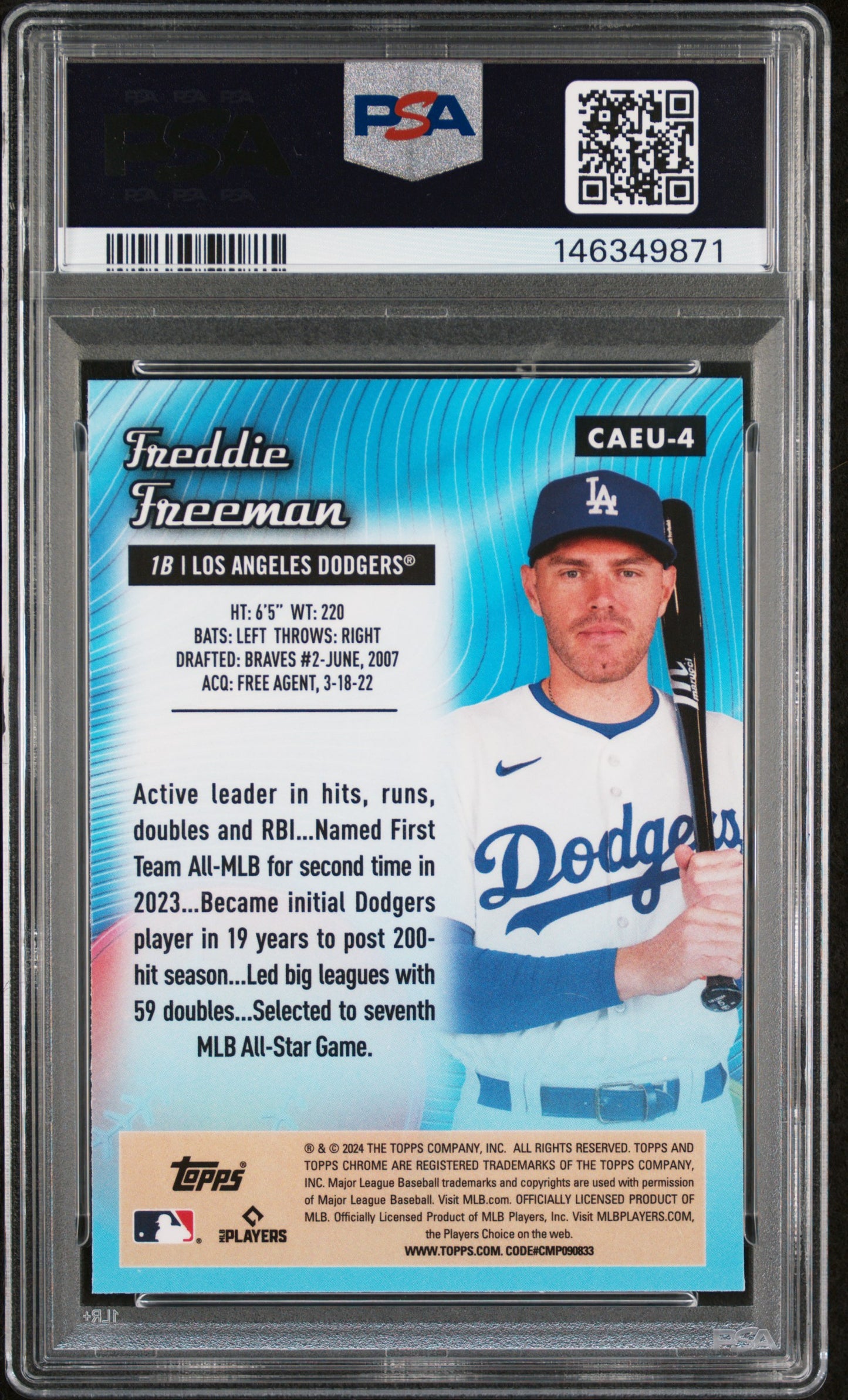2024 Topps Chrome Update Chrome All-Etch Freddie Freeman #4 PSA 10