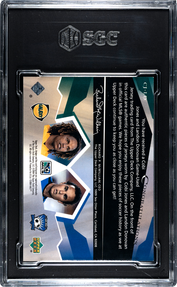 2004 Upper Deck Mls Donovan Jones #CJ-LD Dual Jersey 50 SGC 9