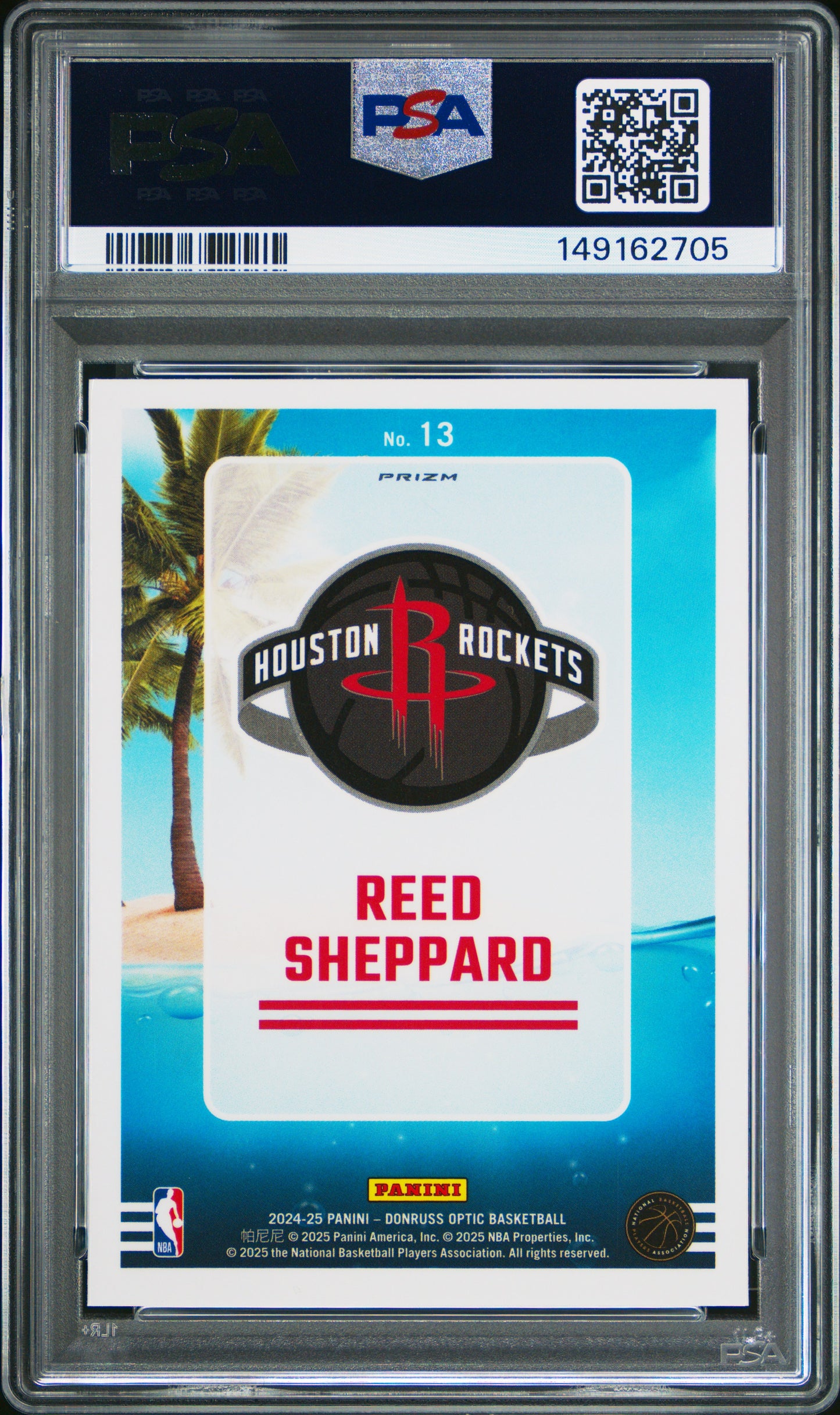 2024 Donruss Optic Splash! Reed Sheppard #13 Purple RC PSA 10
