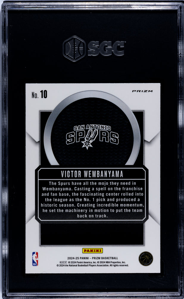 2024 Panini Prizm Victor Wembanyama #10 Talismen Silver SGC 9.5