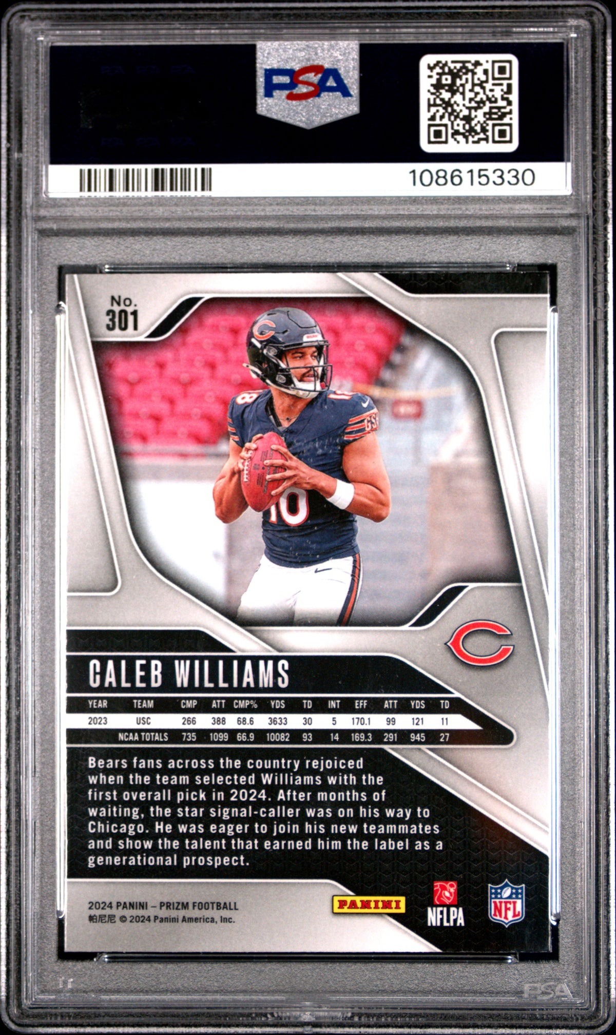 2024 Panini Prizm Caleb Williams #301 RC PSA 10