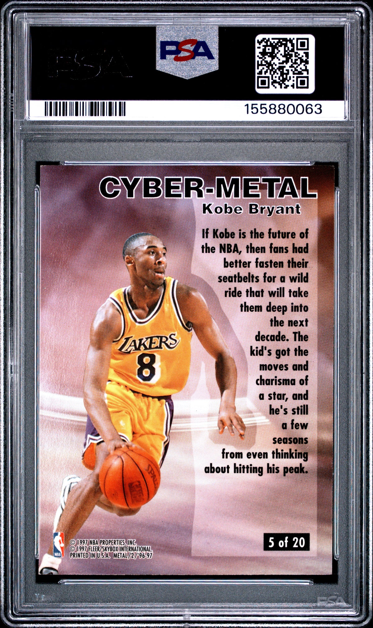 1996 Metal Cyber-Metal Kobe Bryant #5 PSA 6