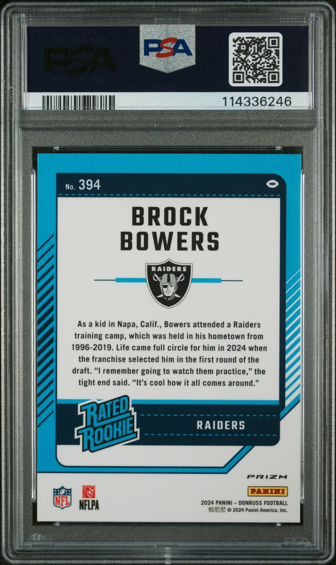2024 Donruss Optic Brock Bowers #394 Preview Pink PSA 10