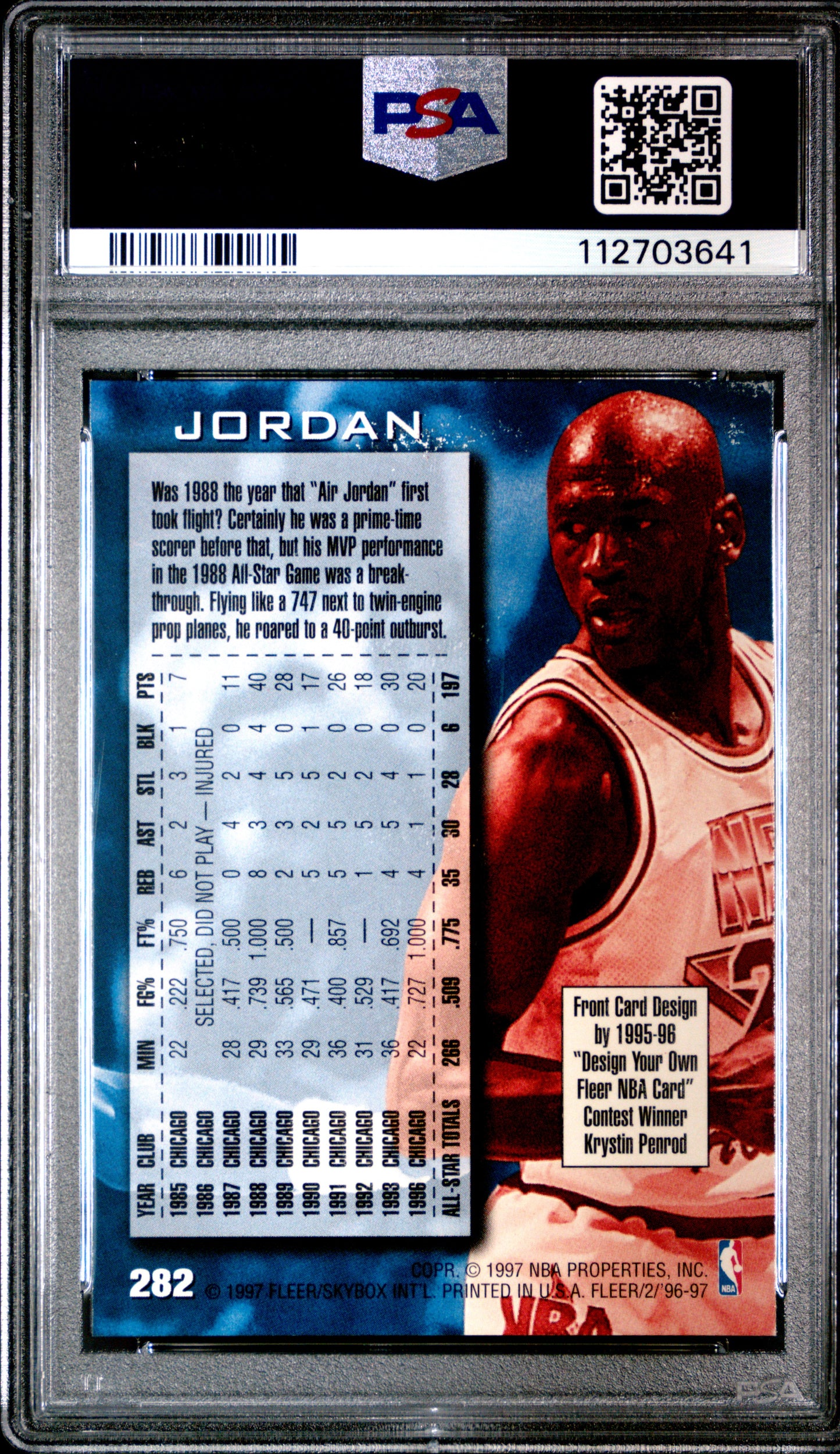 1996 Fleer Michael Jordan #282 PSA 8