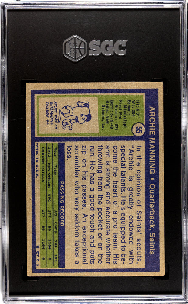 1972 Topps Archie Manning #55 SGC 5