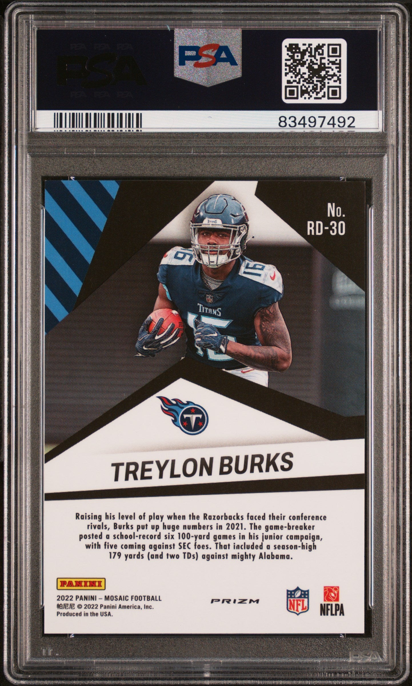 2022 Panini Mosaic Razzle Dazzle Treylon Burks #RD-30 PSA 10