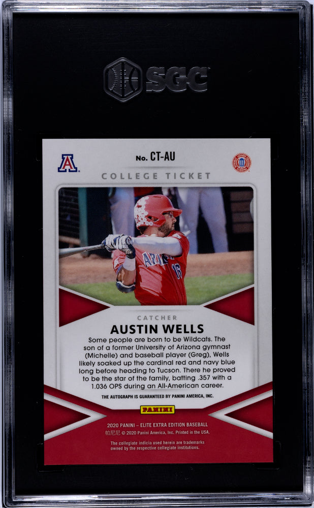 2020 Panini Elite Extra Edition Austin Wells SGC 10 Auto 10