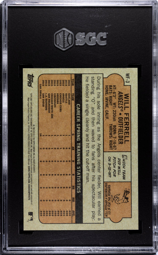 2015 Topps Archives Will Ferrell #WF-3 SGC 10