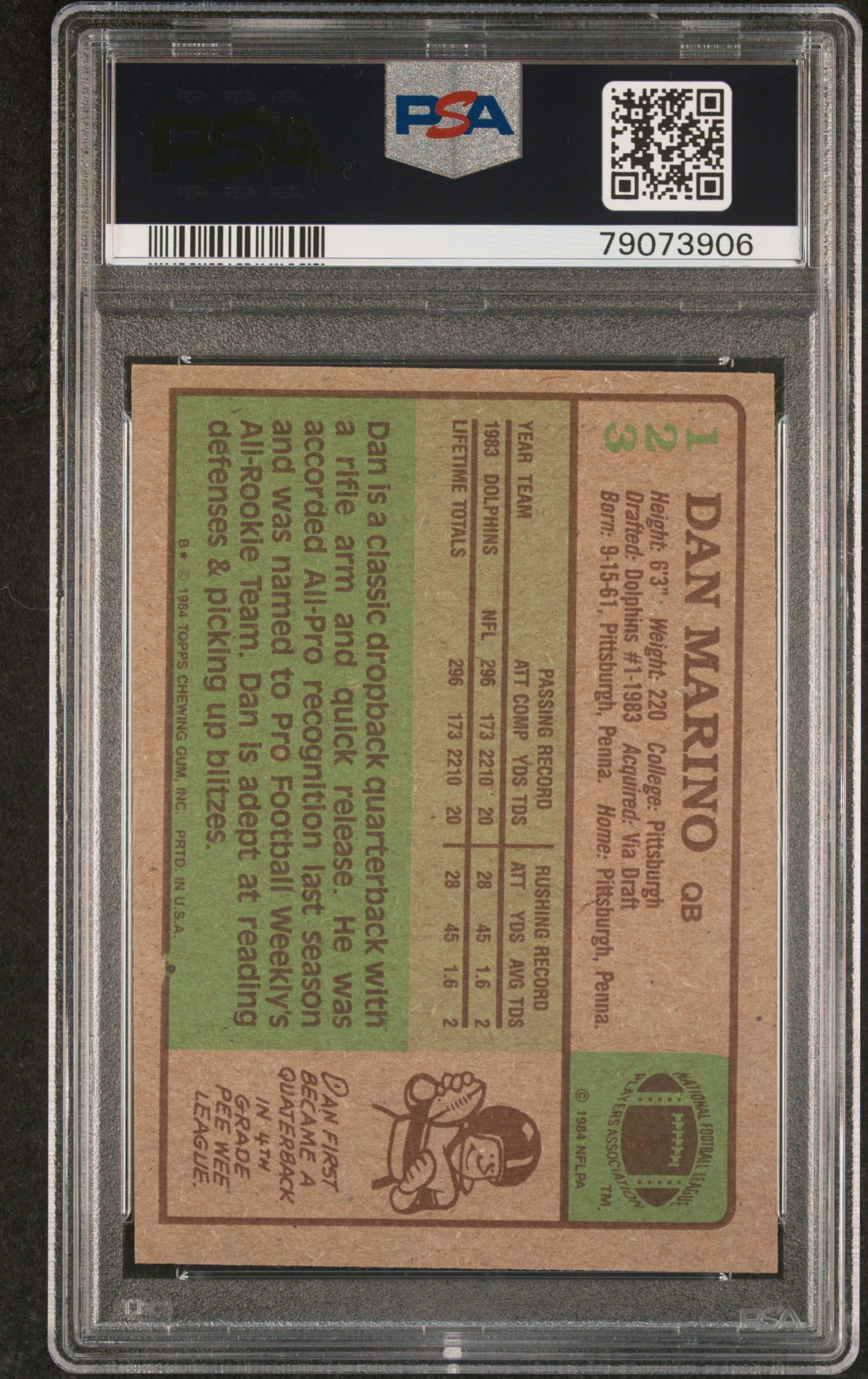1984 Topps Dan Marino #123 PSA 7