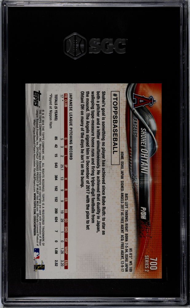 2018 Topps Shohei Ohtani #700 RC SGC 9