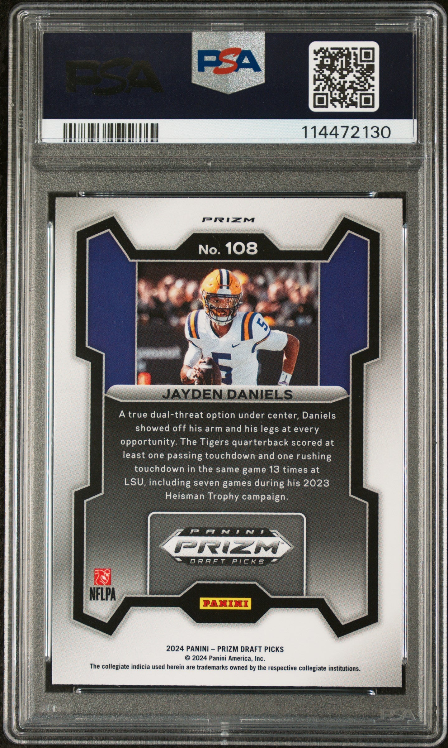 2024 Panini Prizm Draft Picks Jayden Daniels #108 Red Ice PSA 10