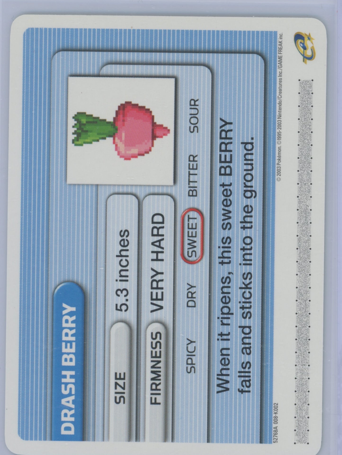 2003 Pokemon e-Reader Battle e-Card Drash Berry