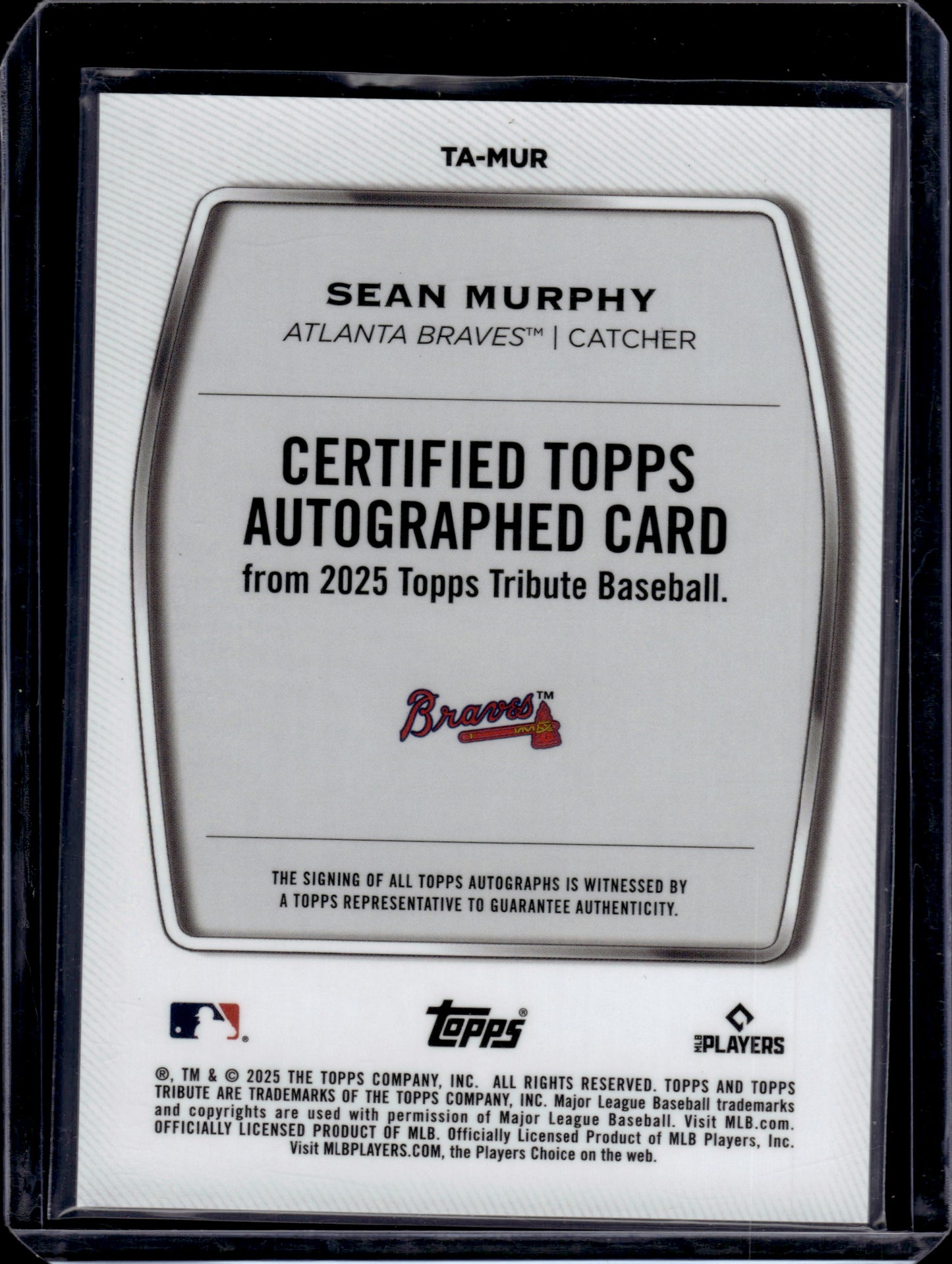 2025 Topps Tribute Sean Murphy #TA-MUR Autograph 05/99