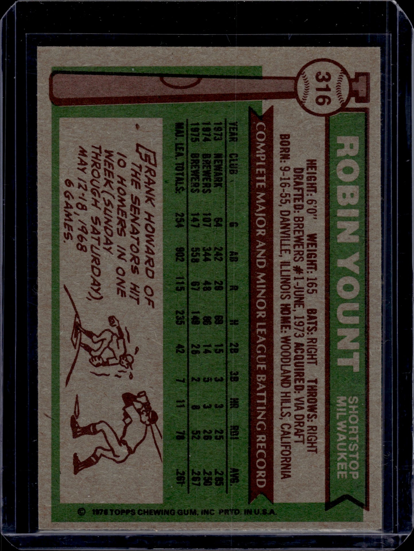 1976 Topps Robin Yount #316