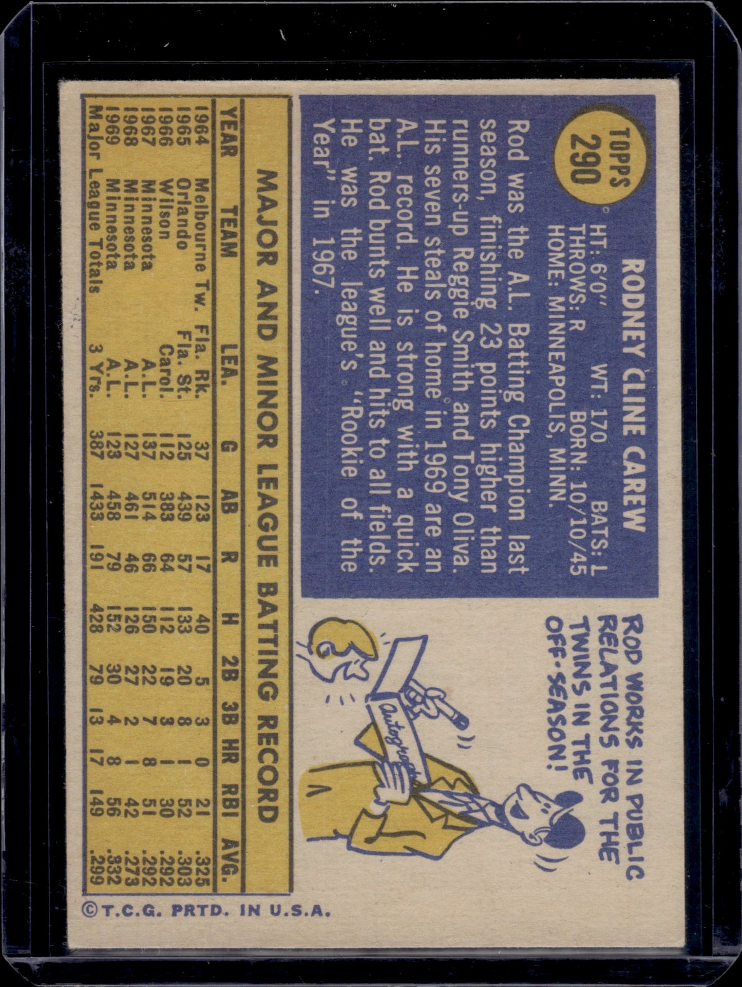 1970 Topps Rod Carew #290