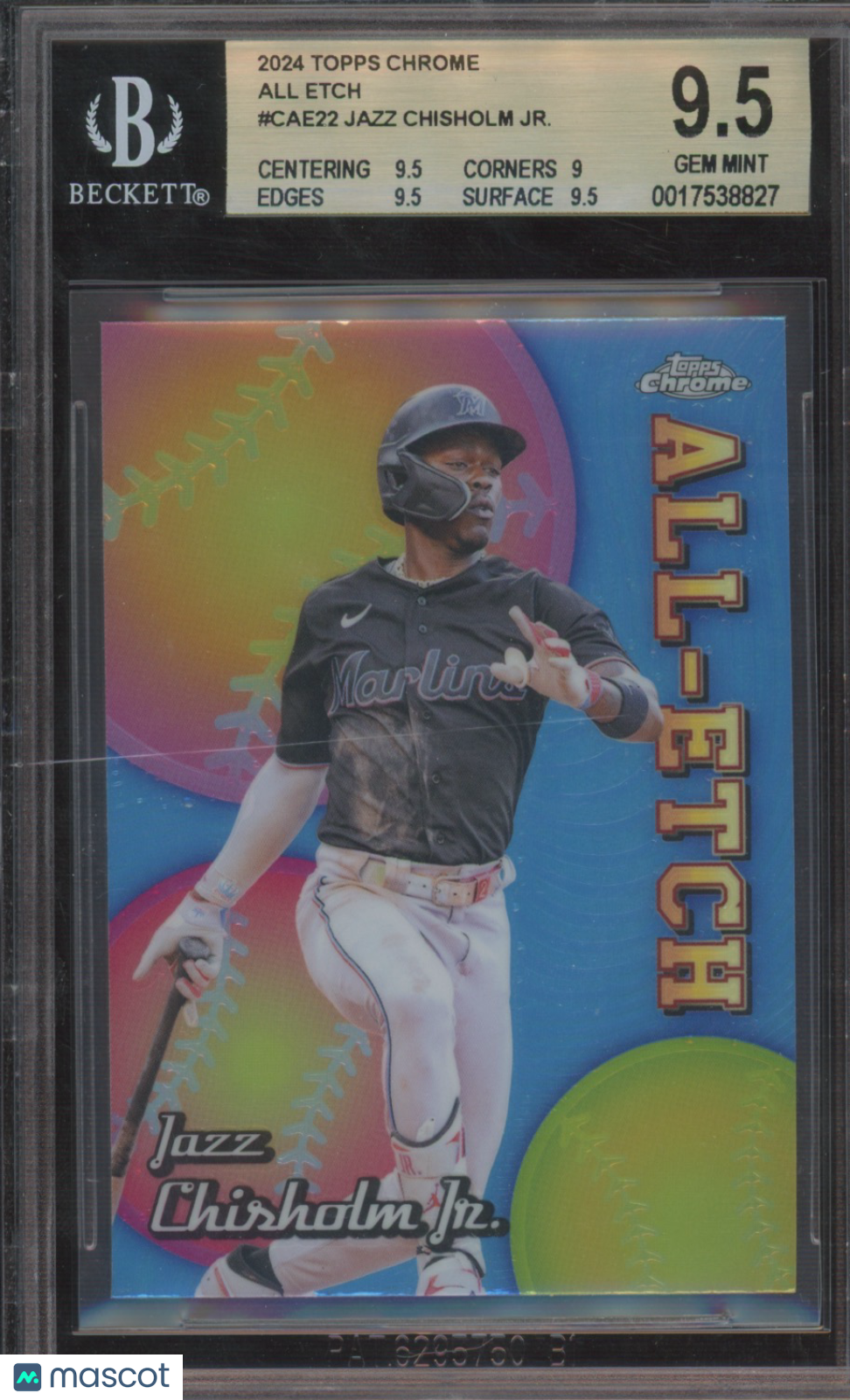 2024 Topps Chrome Jazz Chisholm Jr. #CAE22 All Etch BGS 9.5