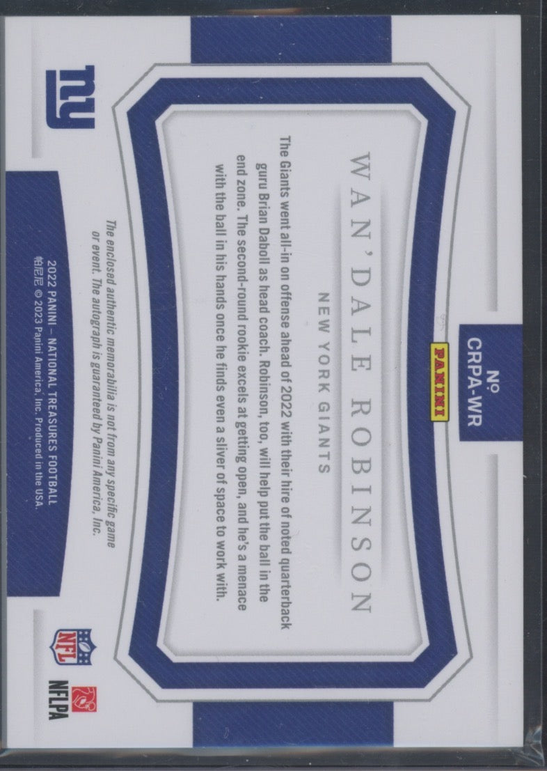 2022 Panini National Treasures Wan'Dale Robinson #GRP-WR 10/10