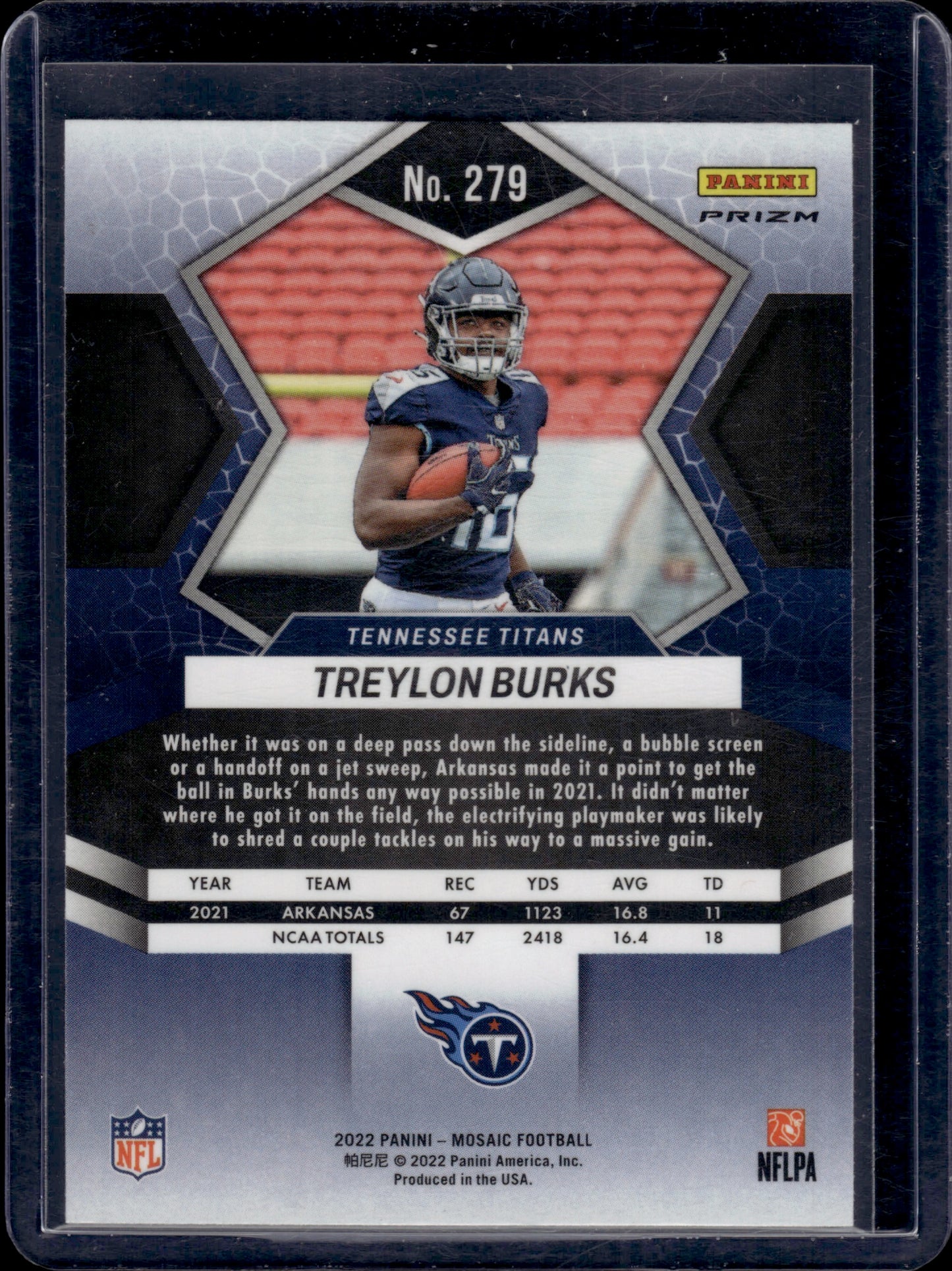 2022 Panini Mosaic Treylon Burks #279 Gold RC