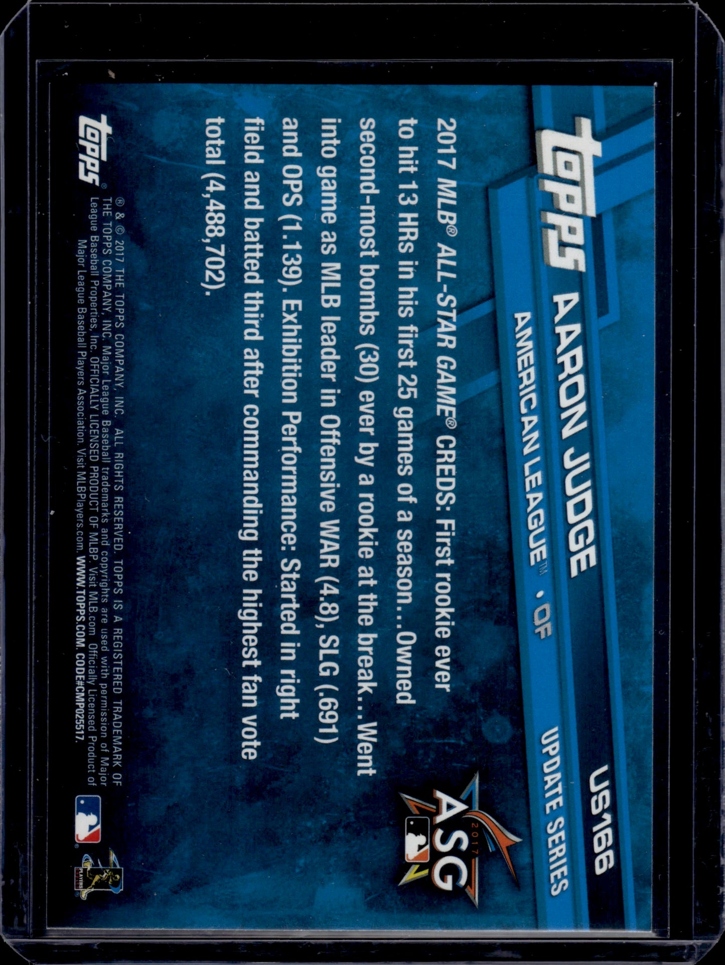 2017 Topps Update Series Aaron Judge #US166 RC