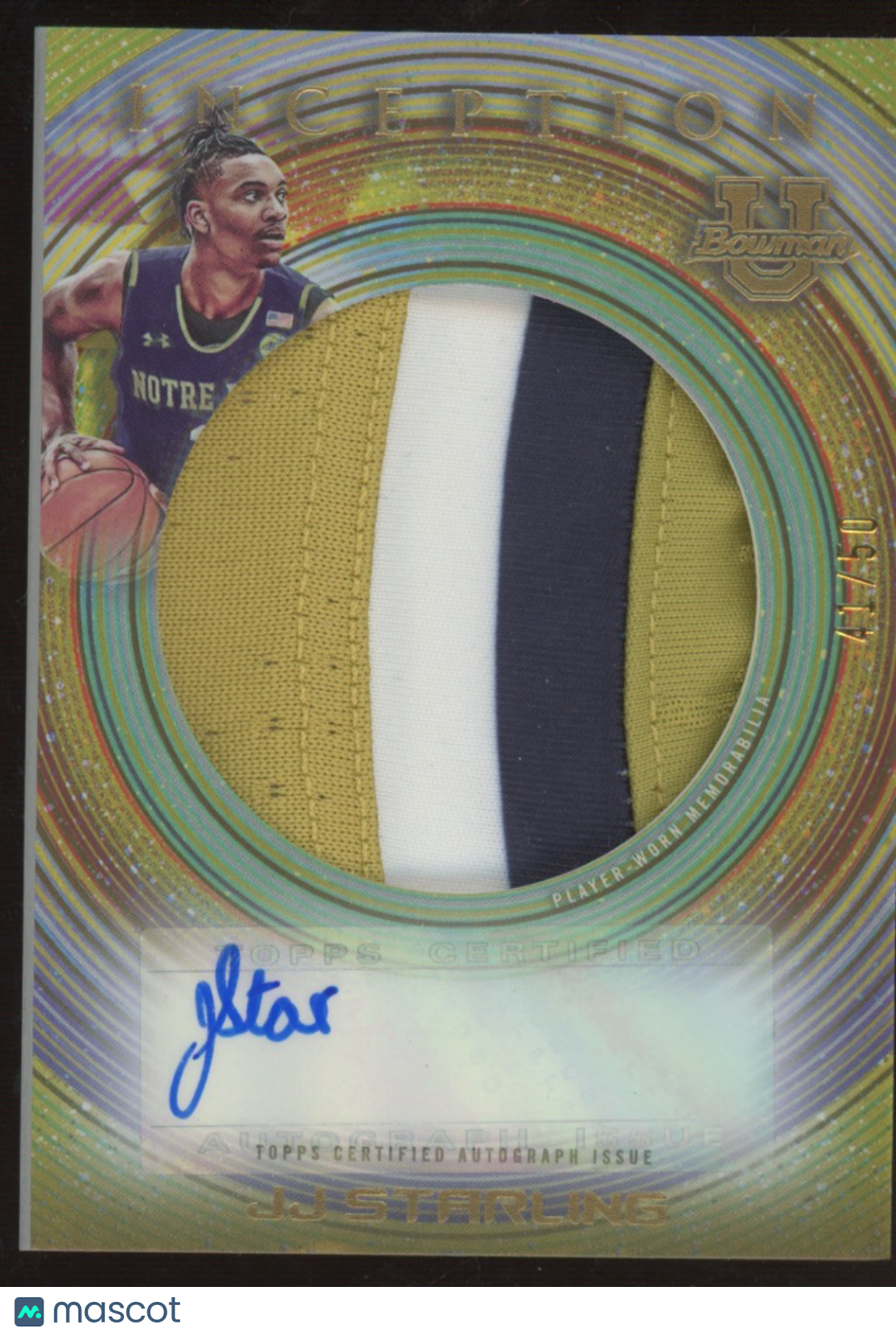 2023 Bowman University Inception JJ Starling #IAJR-JJS 41/50