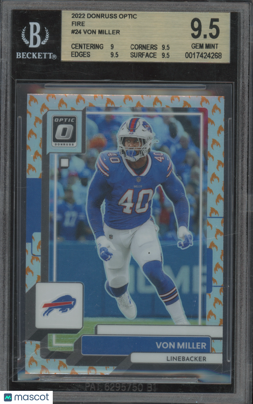 2022 Donruss Optic Fire Von Miller #24 BGS 9.5