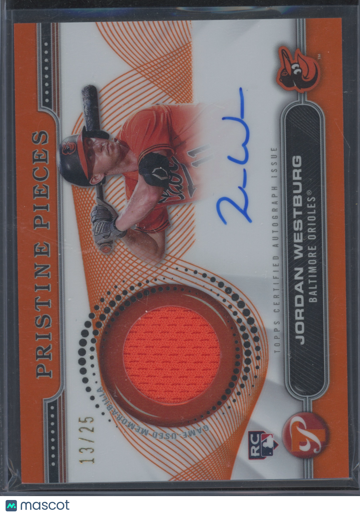 2024 Topps Pristine Jordan Westburg #PPAR-JW Autograph RC 13/25 Relic/Patch