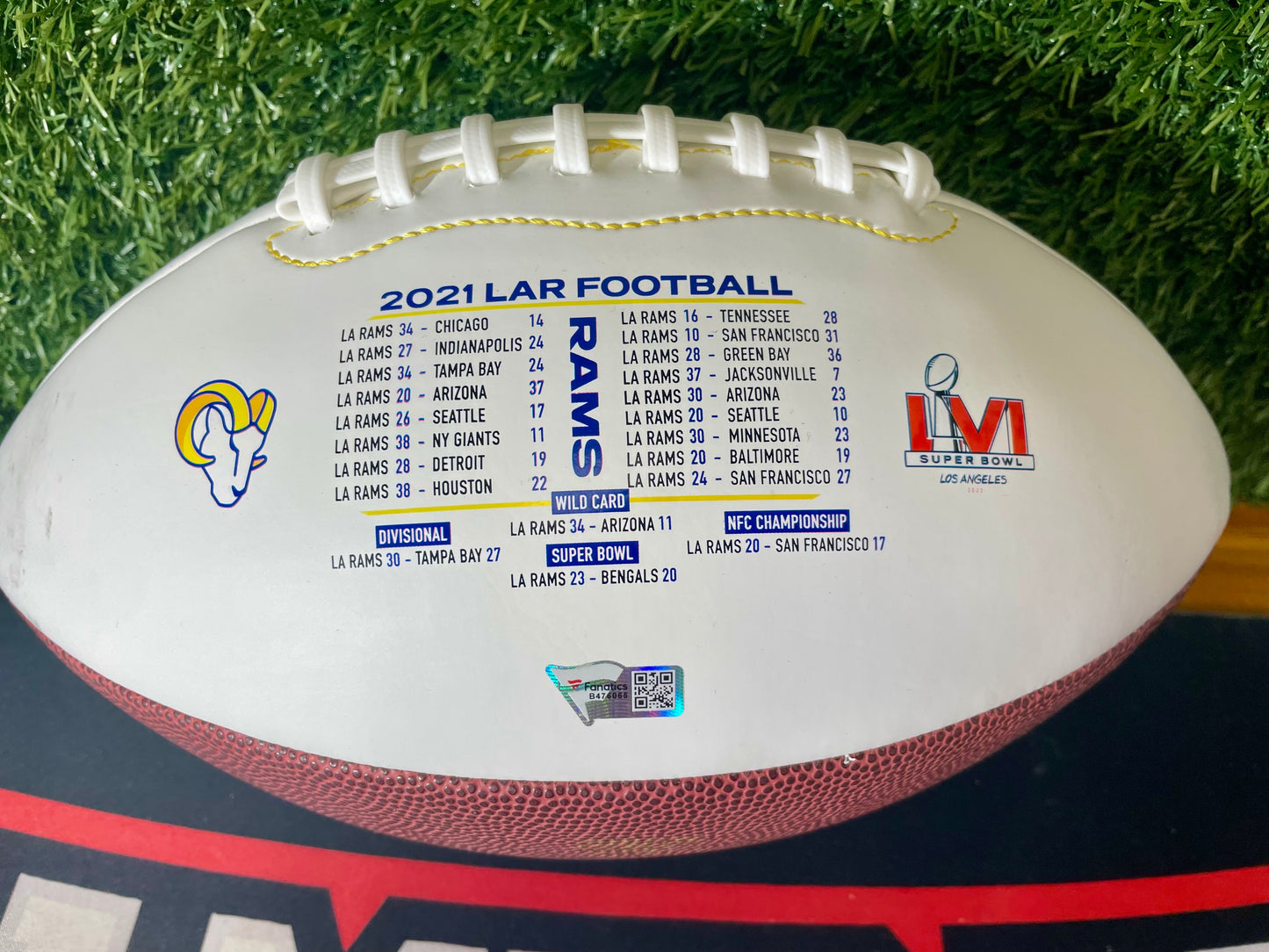 Matthew Stafford Los Angeles Rams Autographed Football (Slightly Smeared)