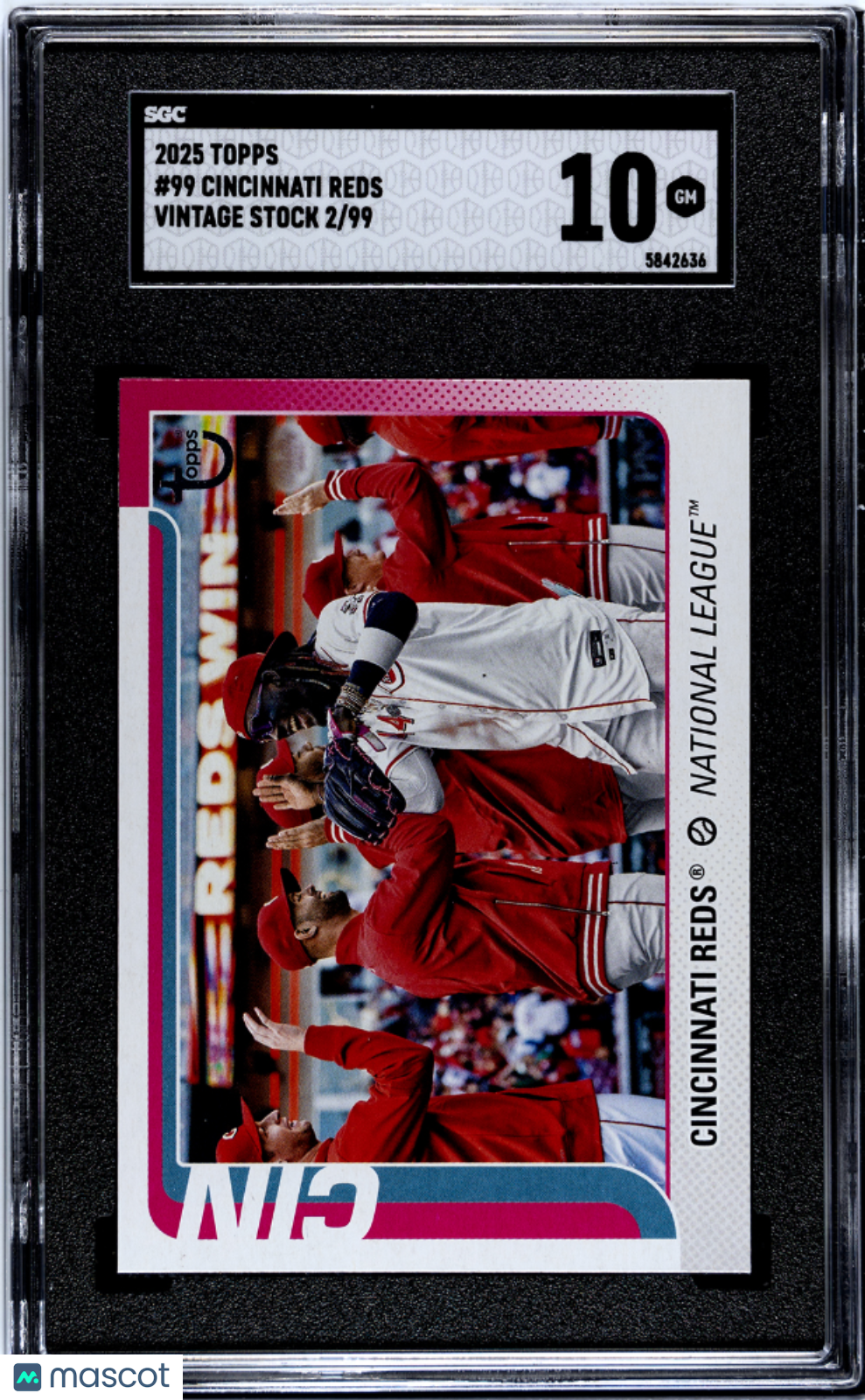 2025 Topps Cincinnati Reds #99 Vintage Stock Retro 2/99 SGC 10