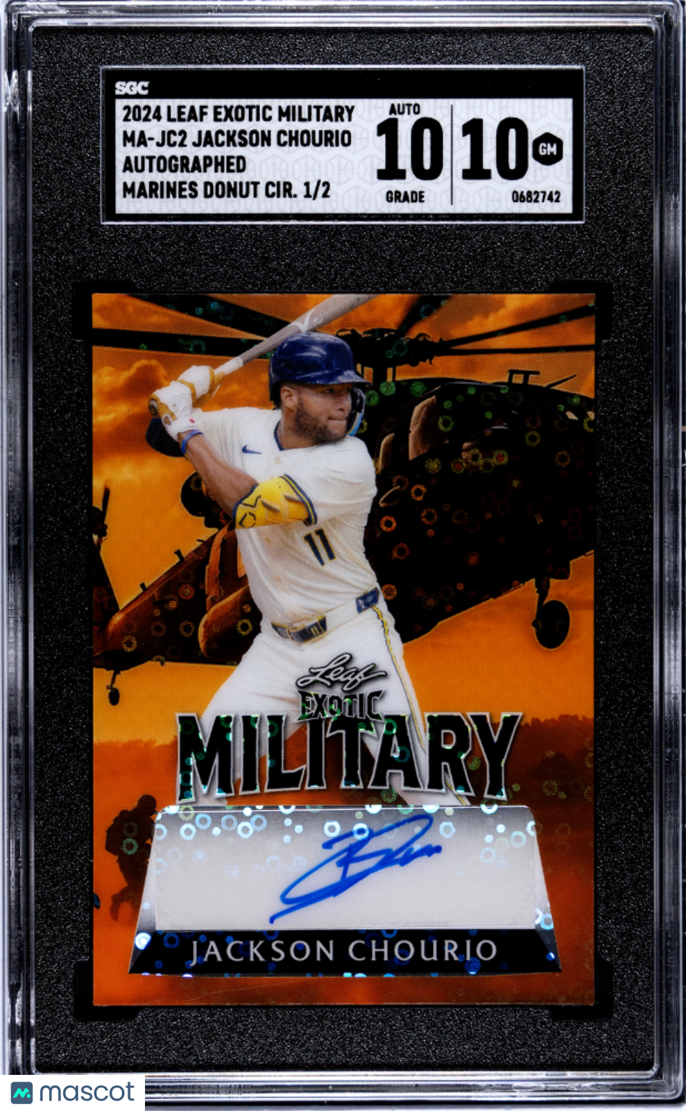 2024 Leaf Exotic Military Jackson Chourio #MA-JC2 Autograph Marines 2/2 SGC 10