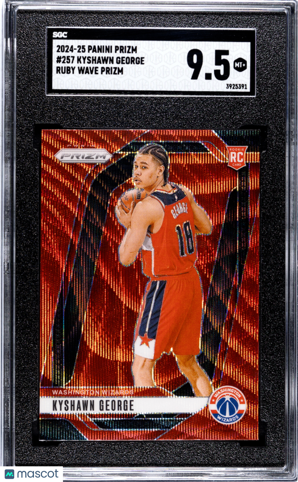 2024 Panini Prizm Kyshawn George #257 Ruby Wave SGC 9.5