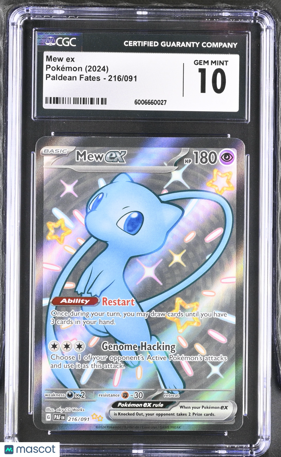 2024 Pokémon S&V Paldean Fates Mew ex #216/091 CGC 10