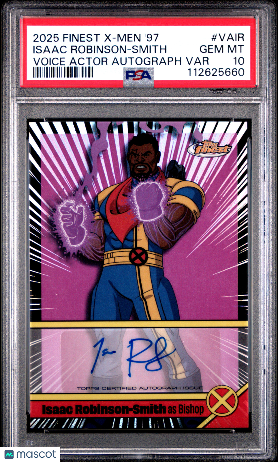2025 Topps Finest X-Men '97 Voice Actor Auto Isaac Robinson-Smith #VAIR PSA 10