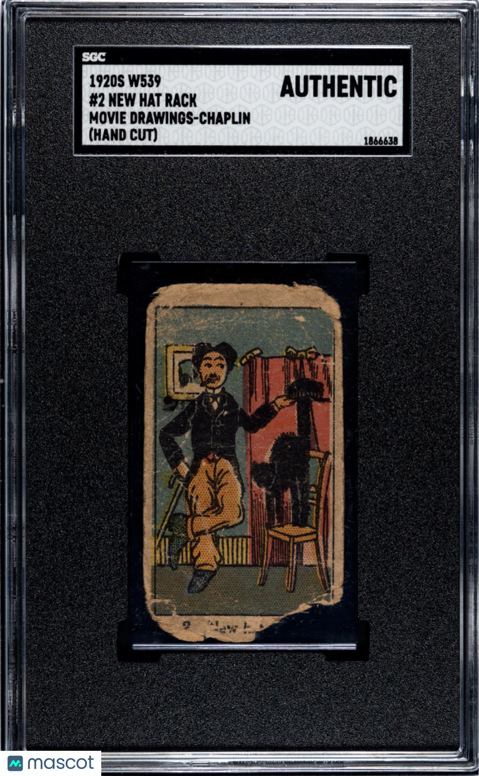 1920s W539 Movie Drawings-Chaplin New Hat Rack #2 SGC A