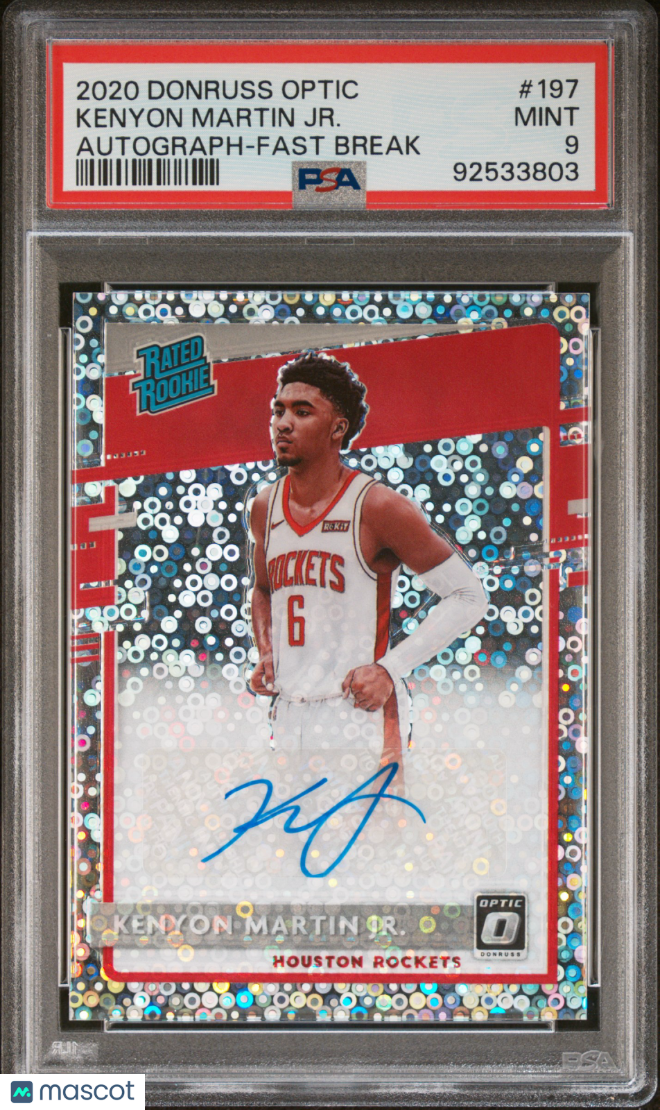 2020 Panini Donruss Optic Kenyon Martin JR. #197 Autograph Fast Break PSA 9