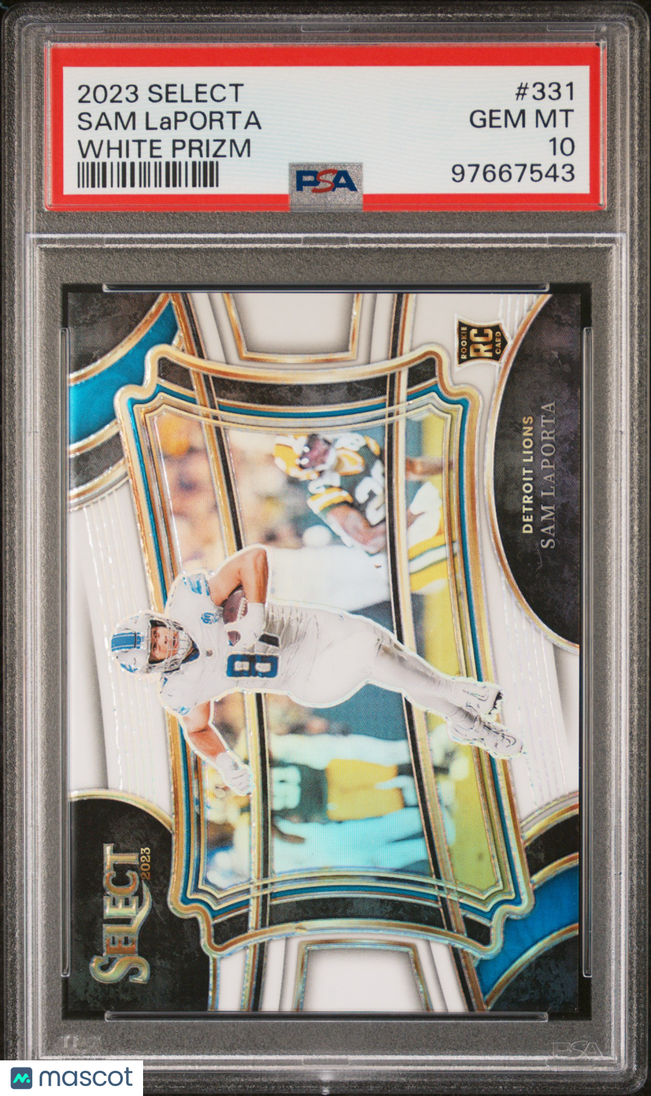 2023 Panini Select Sam LaPorta #331 White Prizm 10/35 PSA 10