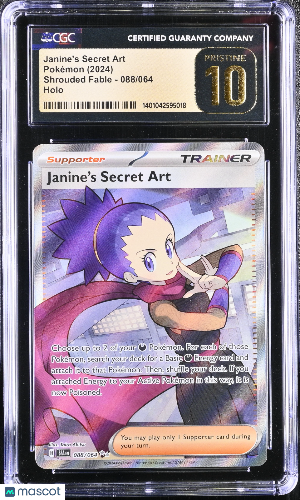 2024 Pokémon Janine's Secret Art #088/064 CGC 10 Pristine