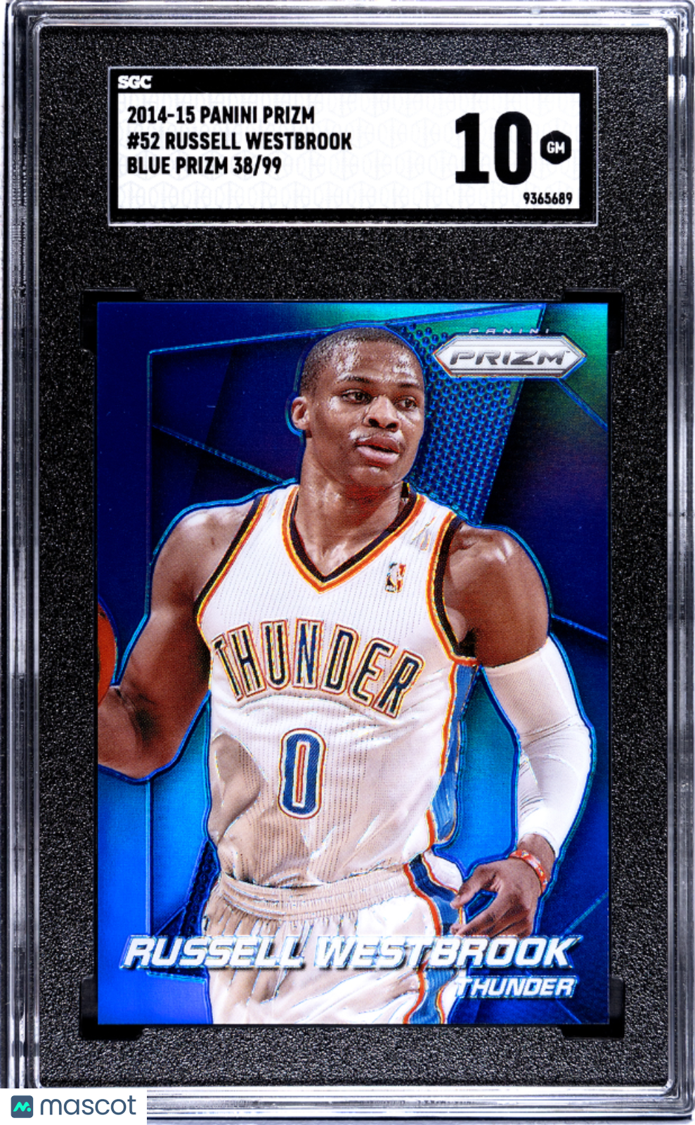 2014 Panini Prizm Russell Westbrook #52 Blue 38/99 SGC 10