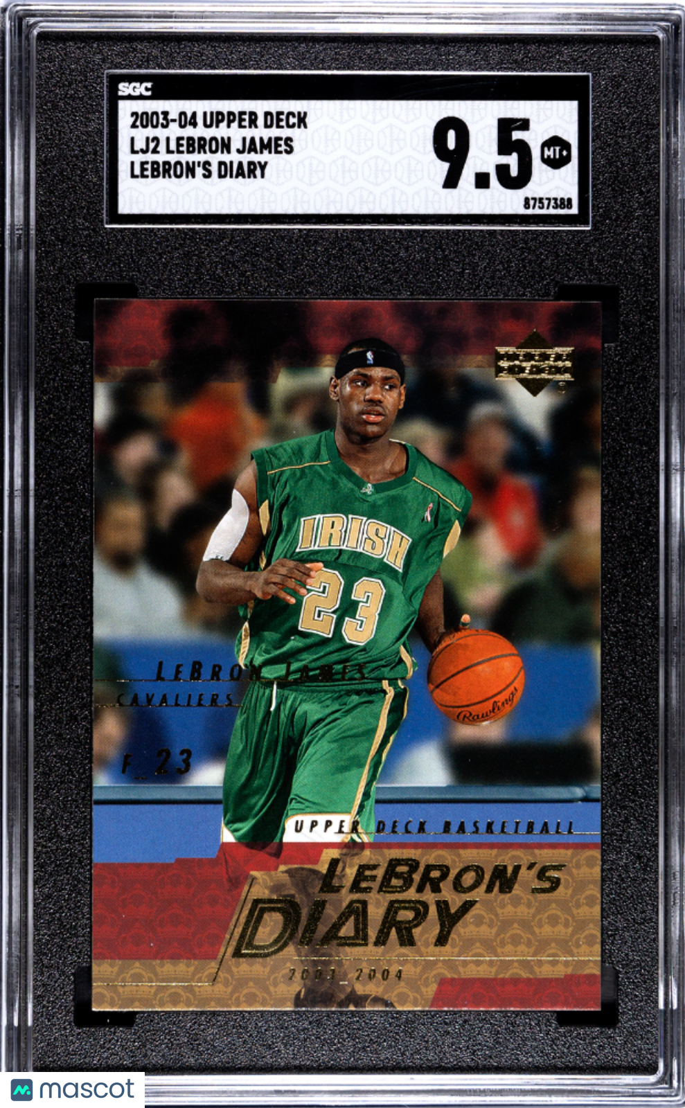 2003 Upper Deck LeBron James #LJ2 Lebron's Diary SGC 9.5
