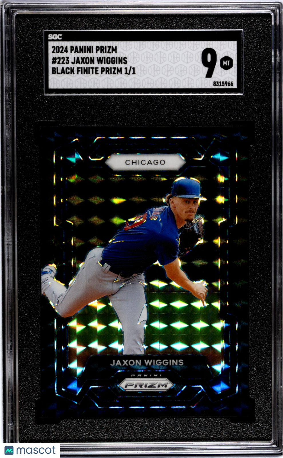 2024 Prizm Jaxon Wiggins #223 Black Finite Prizm 1 of 1 SGC 9