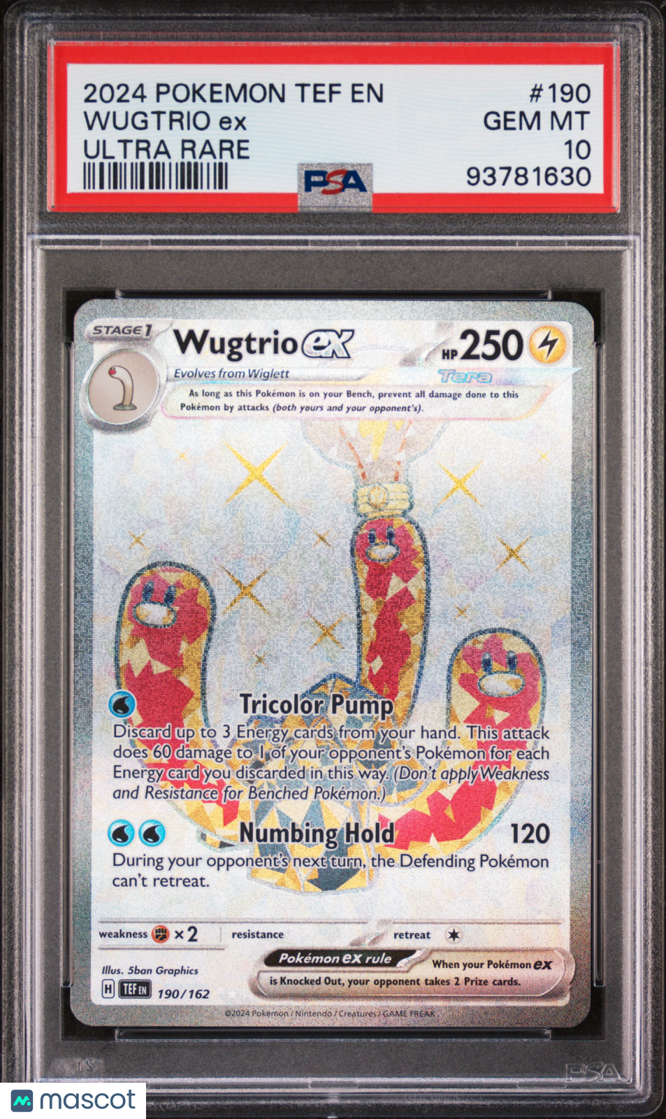 2024 Pokemon S&V Temporal Forces Wugtrio ex #190/162 PSA 10