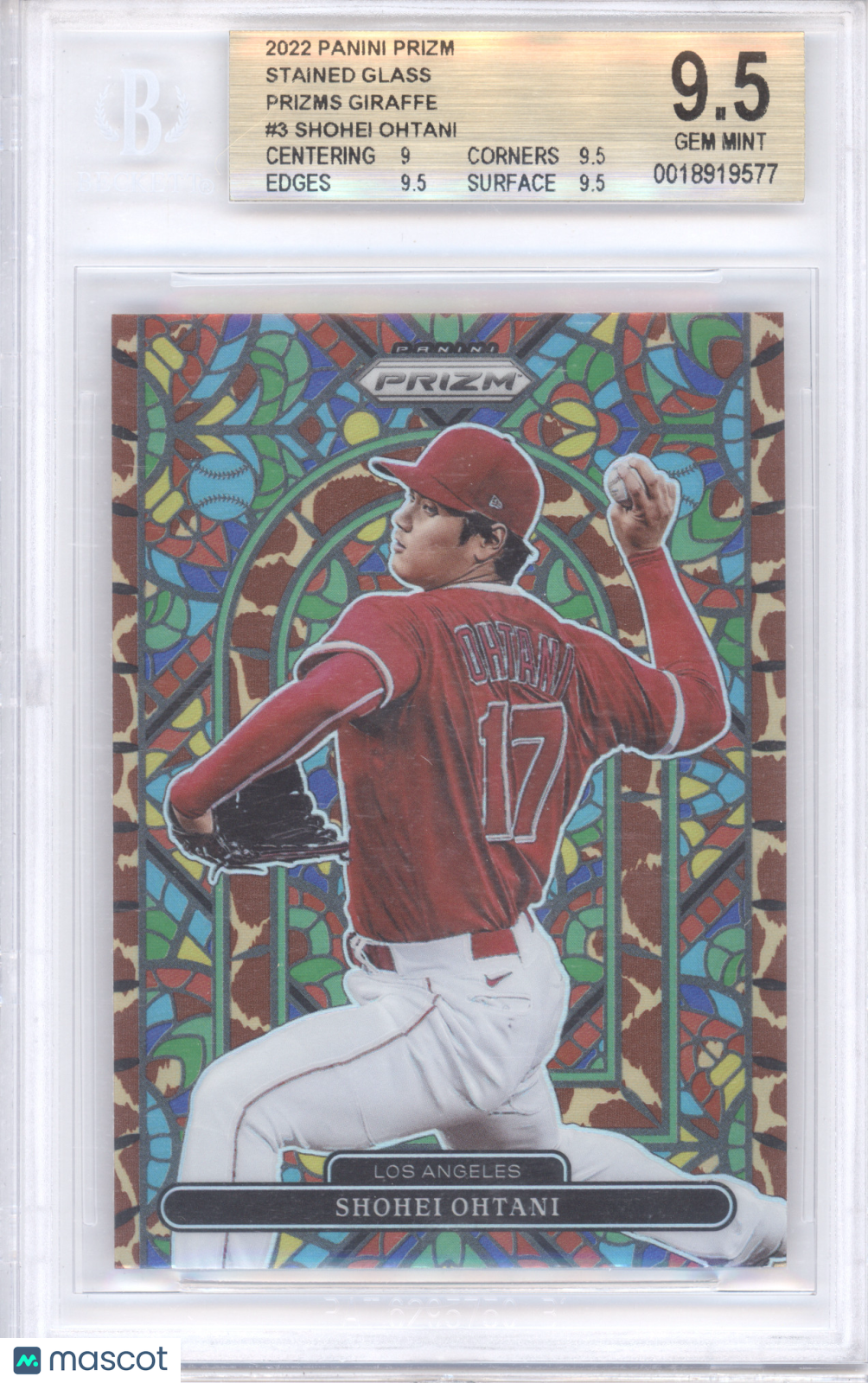 2022 Panini Prizm Shohei Ohtani #3 Stained Glass BGS 9.5