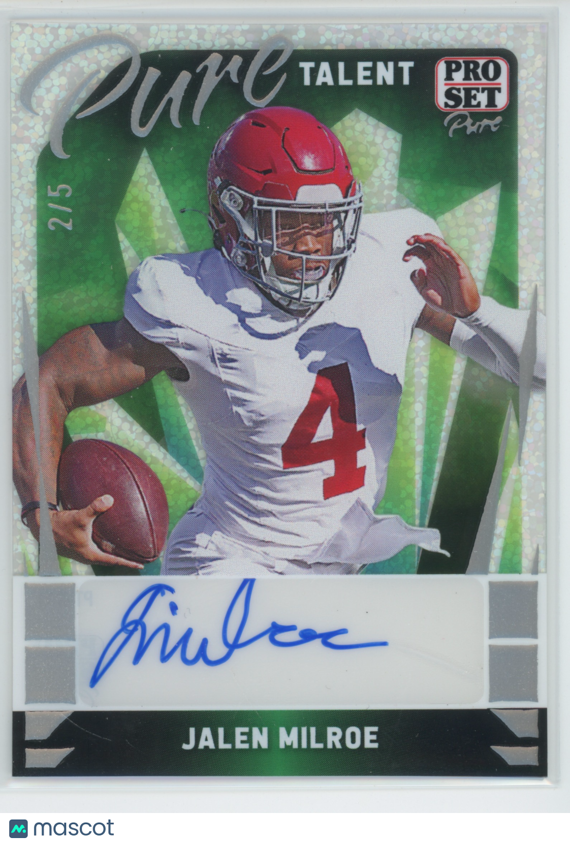 2023 Leaf Pro Set Pure Talent Jalen Milroe #PT-JM1 Autograph 2/5