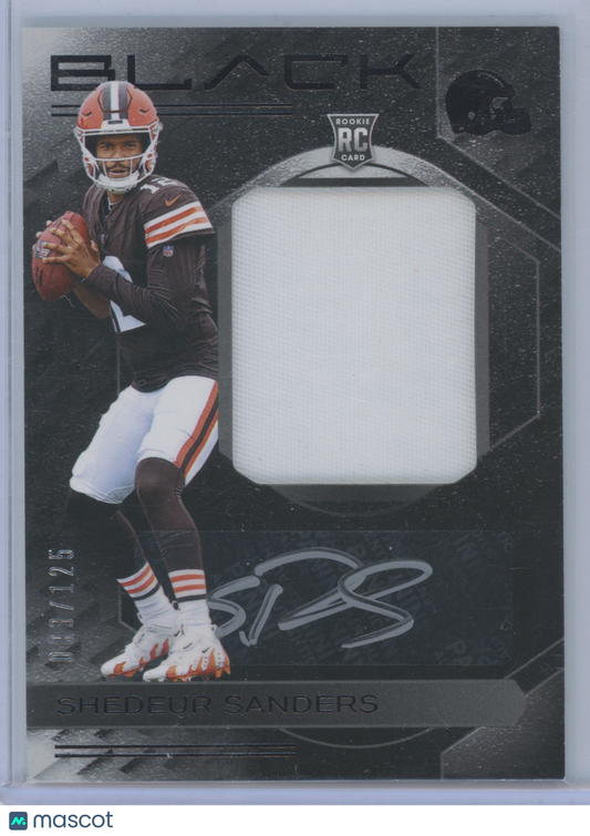 2025 Panini Black Football Shedeur Sanders #RKPA-SSS 093/125 RC Patch