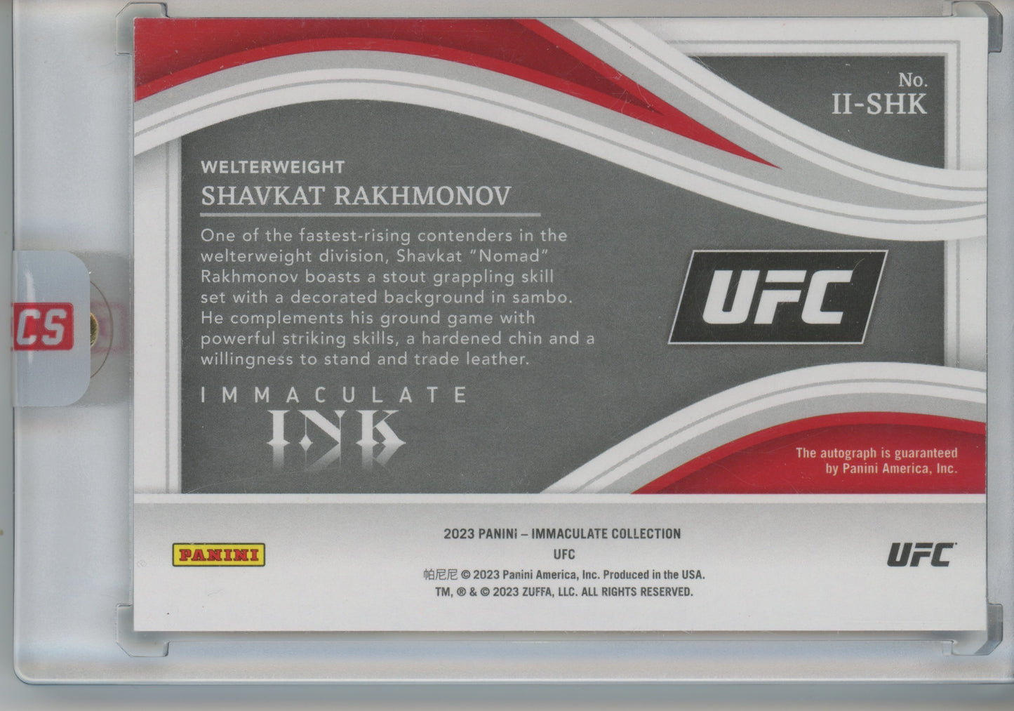 2023 Panini Immaculate Collection Immaculate Ink Shavkat Rakhmonov #II-SHK 04/10