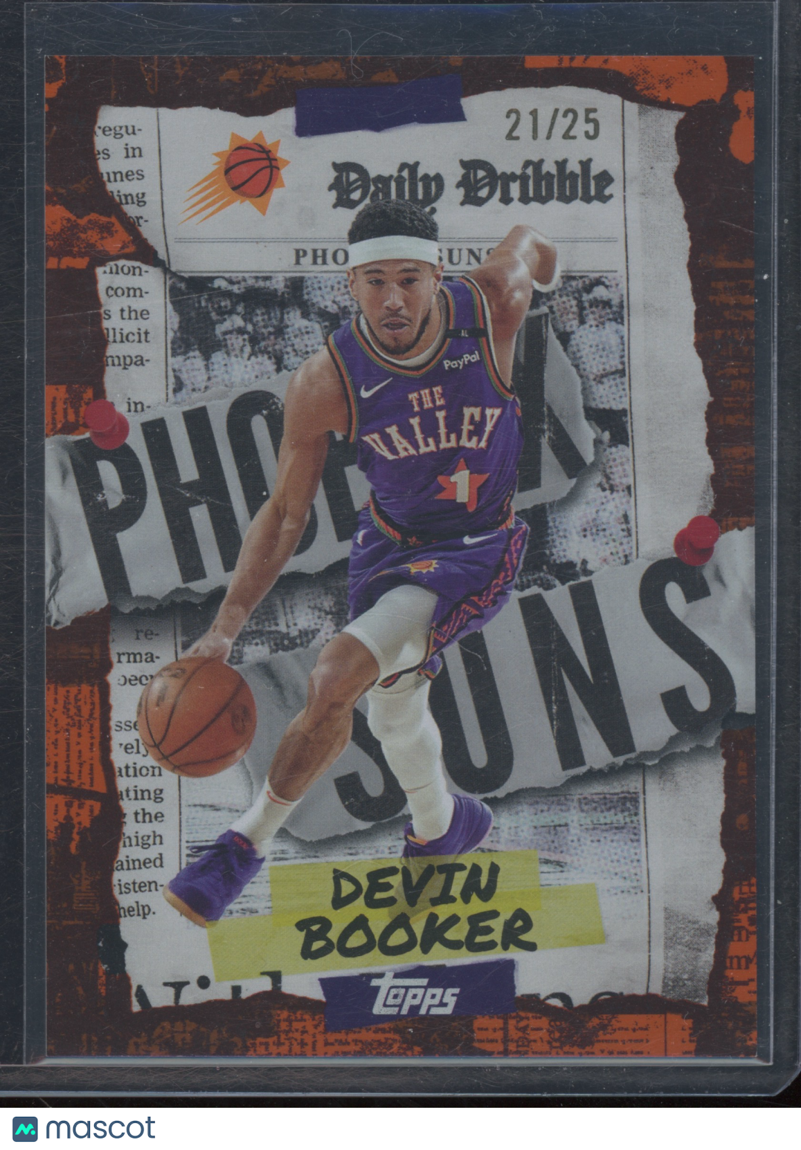 2025 Topps Daily Dribble Devin Booker #DD-16 Orange Rainbow 21/25